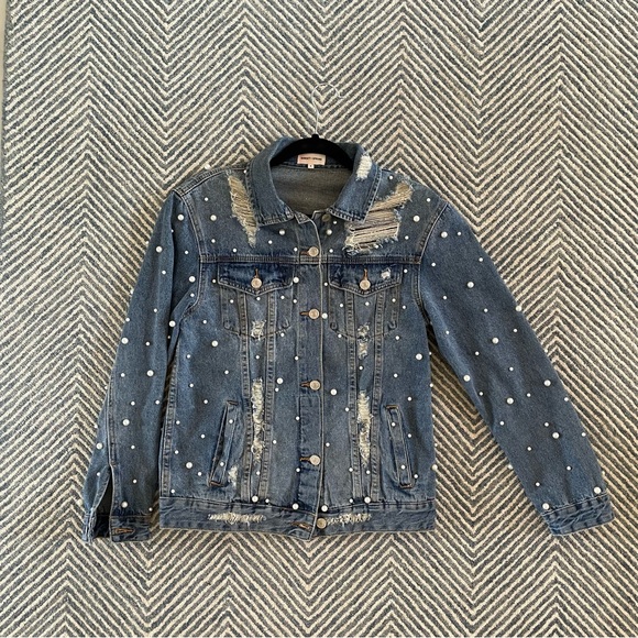 Sunset + Spring pearl denim jacket - Picture 3 of 10